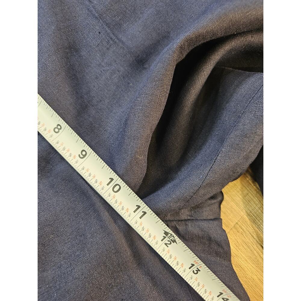 Talbots Bristol Crop Leg 100% Linen Pants Women’s Size 6P Navy High Rise - Picture 3 of 11
